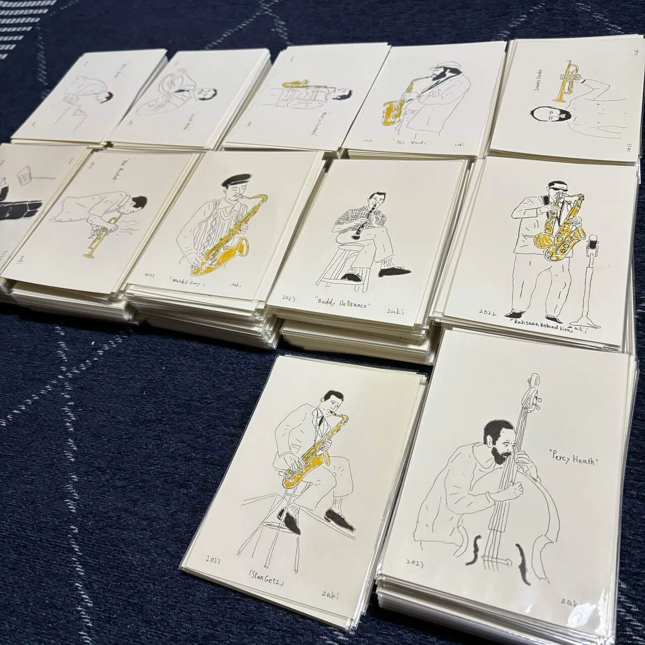ジャズミュージシャンの絵を1000人描いて気づいた事｜ザキさん