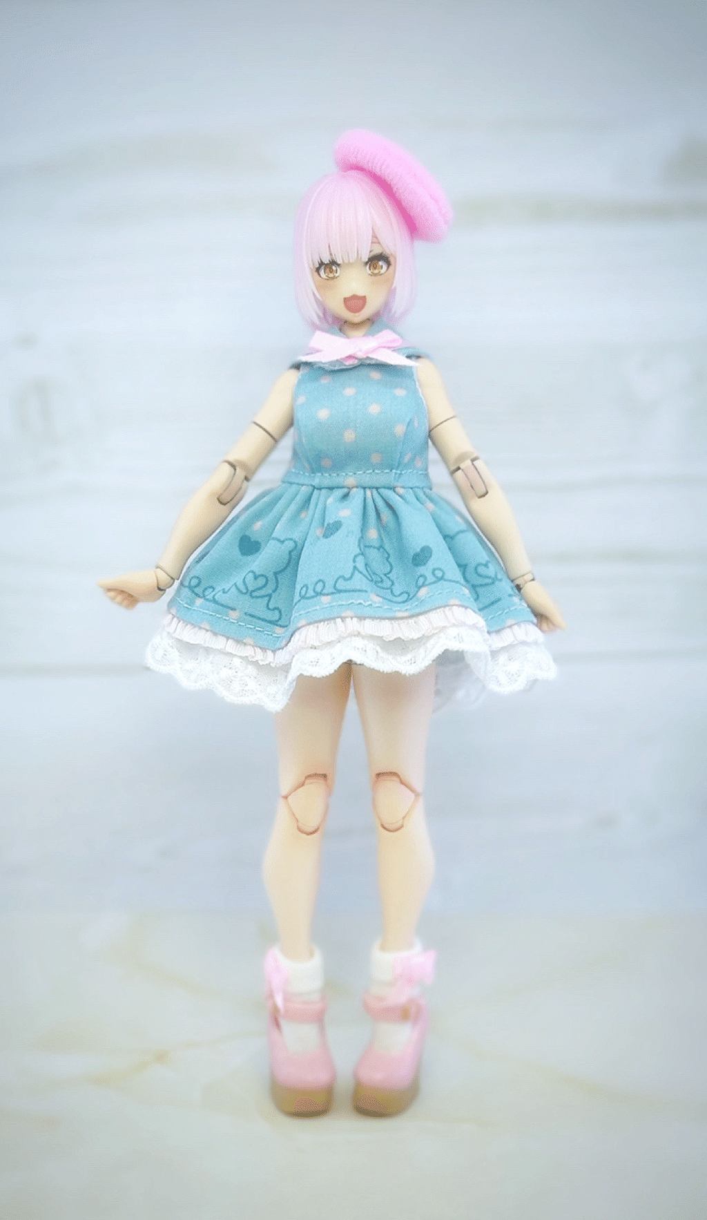 くま柄セーラーワンピ（メガミデバイス着用サイズ）｜山猫屋