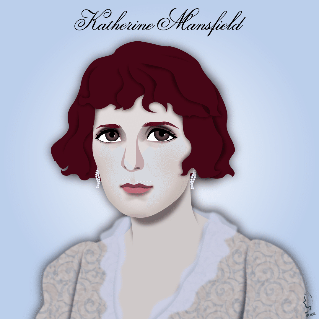 ニュージーランド出身の作家📚『キャサリン・マンスフィールド』のイラスト🎨|輝っち