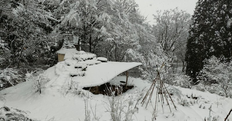 信州安曇野シャンティクティは雪景色です
