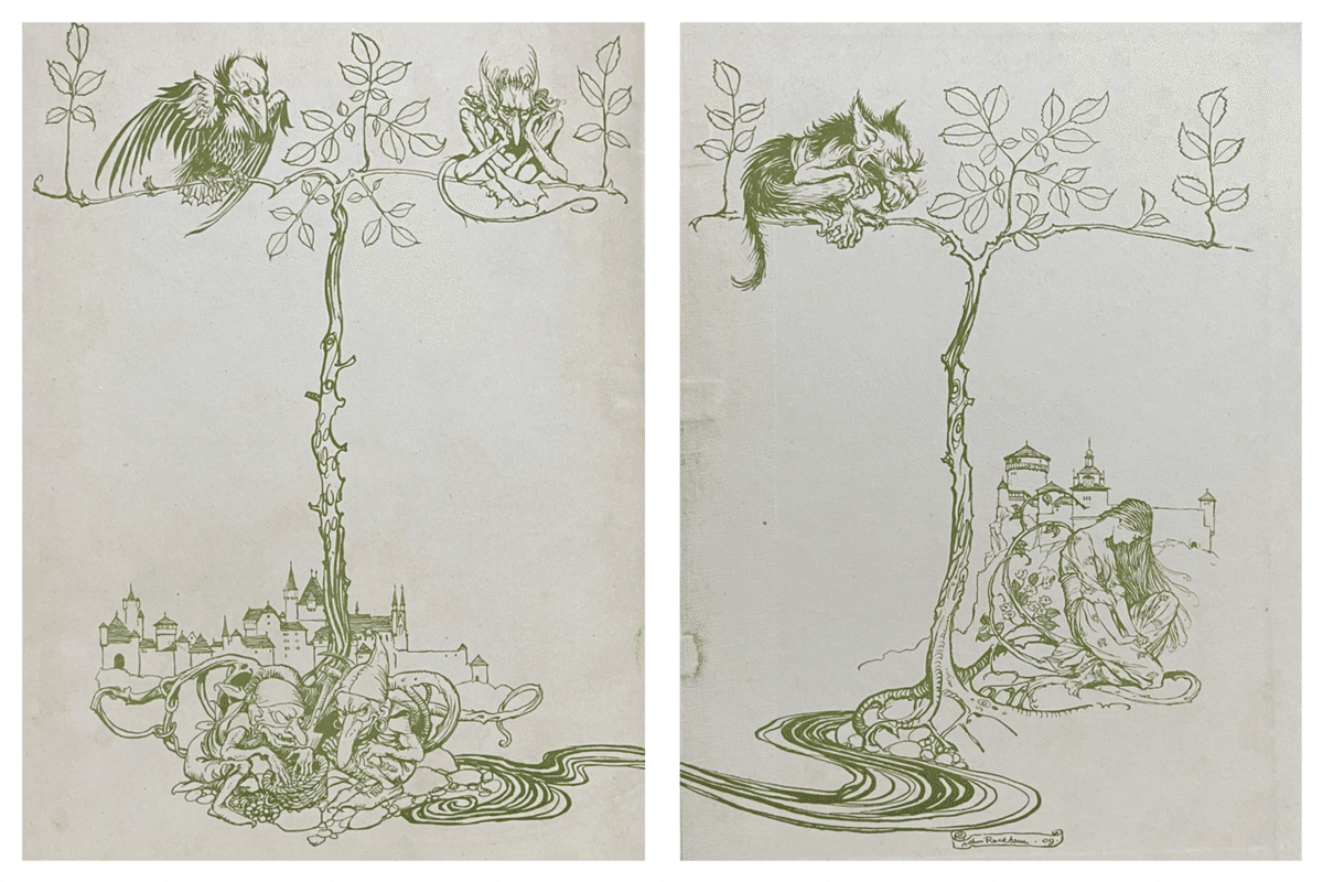 希少な初版 アーサー・ラッカム挿画本『ウンディーネ』1909年 全図15枚