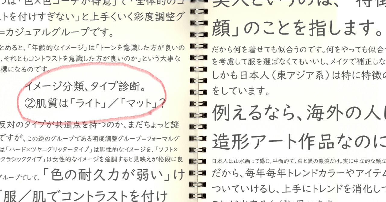 イメージ分類 タイプ診断 肌質は ライト マット ノート君 note