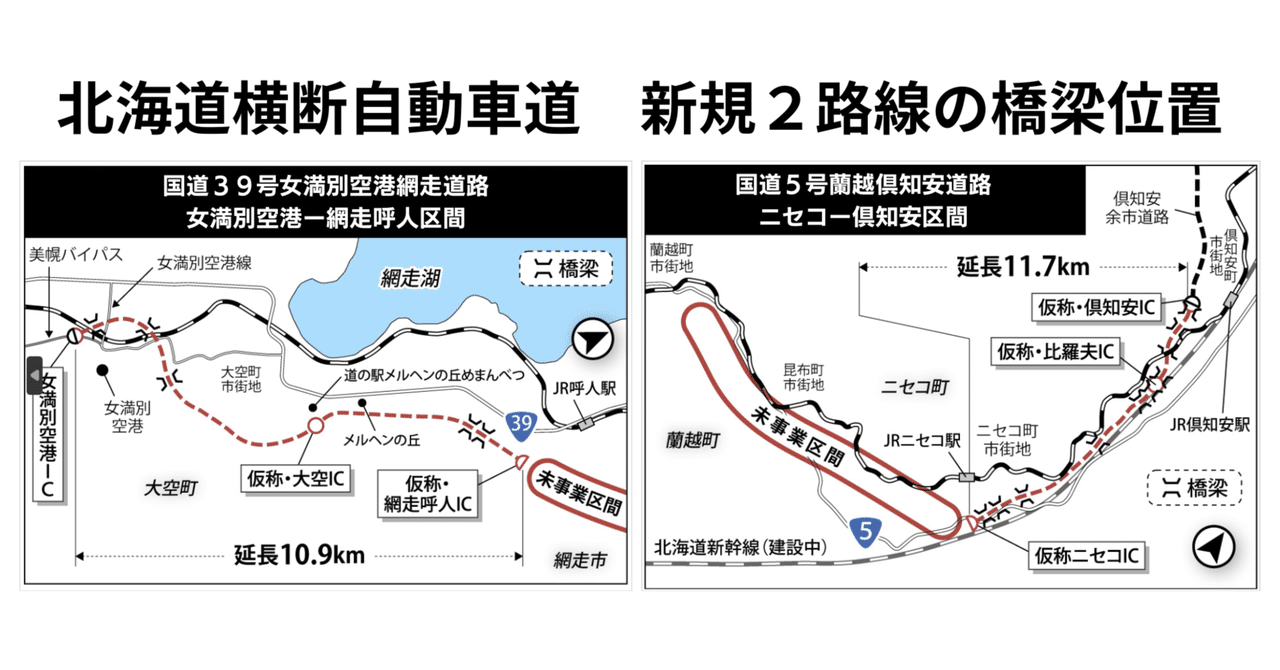 高速道路の道内新規2路線で橋梁15基計画 最長260メートル｜e