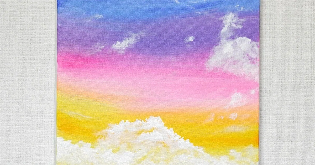 アクリル絵の具で「虹の空」を描いてみた｜junya_art