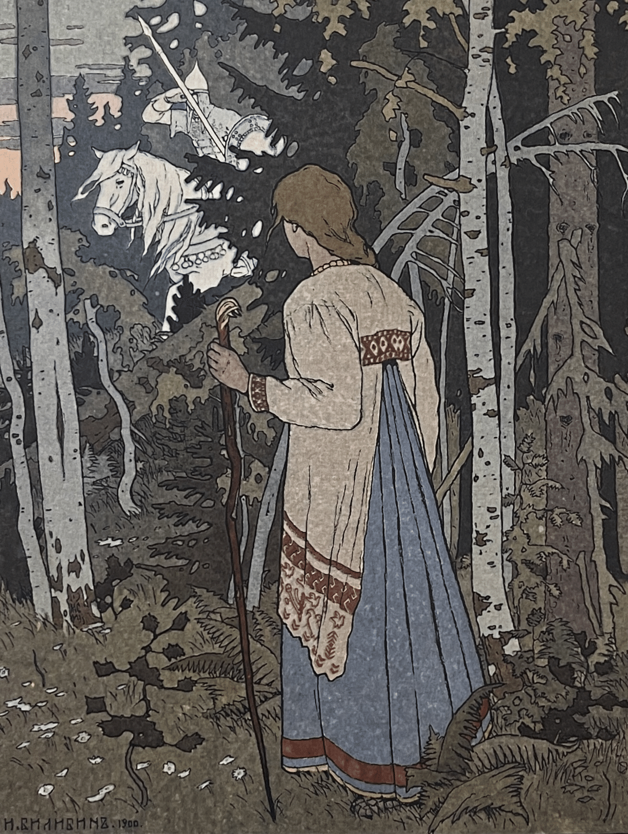 ロシア民話 ヴィンテージ ステンドグラス アレクサンドル・アファナー