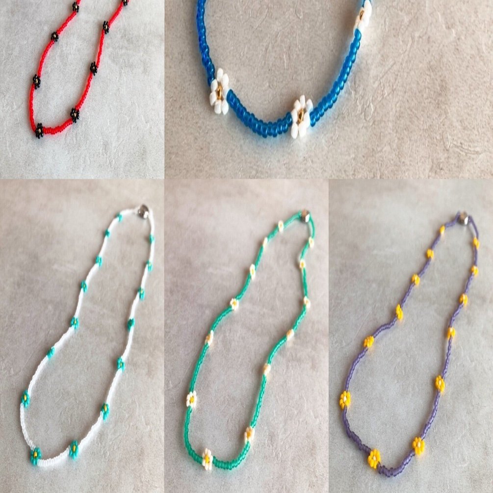 roca by BASE/ロカ】フラワービーズネックレス 着脱簡単！マグネット