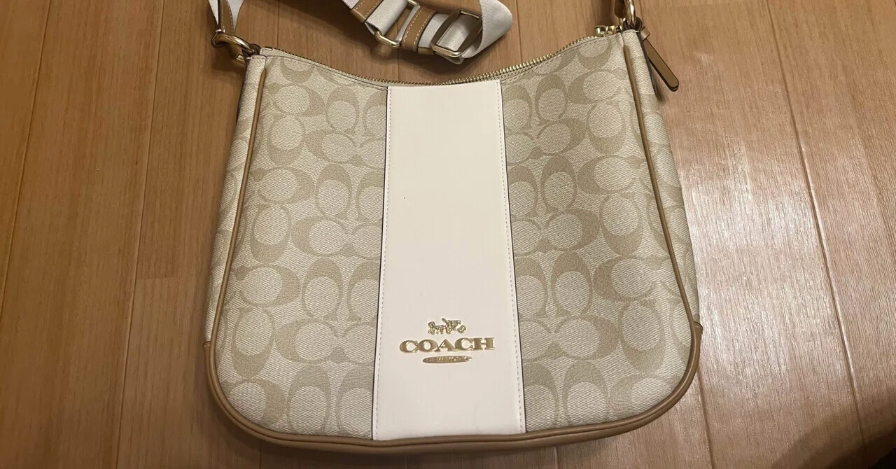 Coach エリー ファイル バッグ・シグネチャー キャンバス・ストライプ 
