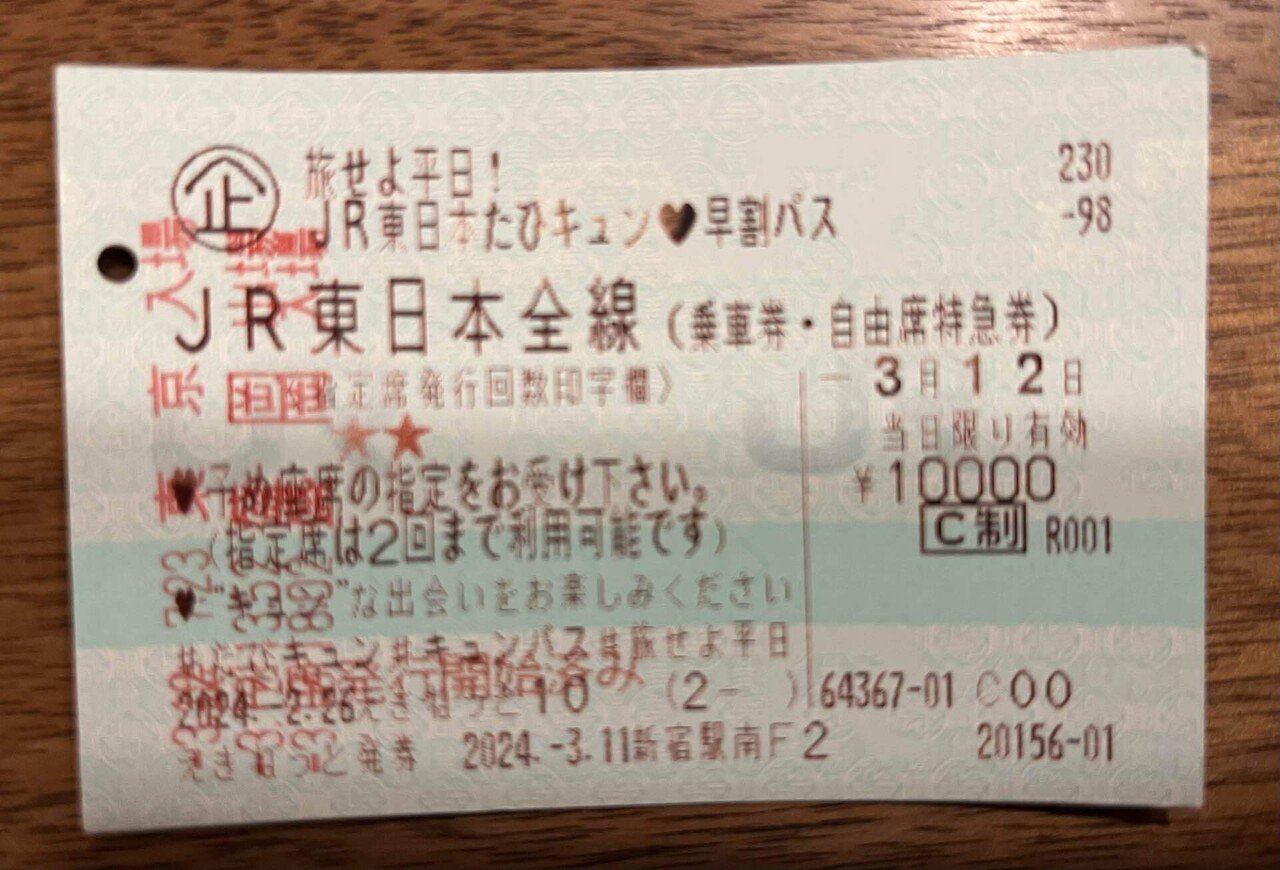 盛岡→東京　やまびこ　指定席券 盛岡＆田沢湖 癒し＆美味しい日帰り旅東北新幹線予約＆乗車編｜ゆか