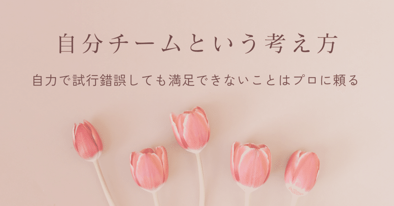 自分チームという考え方 - 自力で試行錯誤しても満足できないことはプロに頼る-