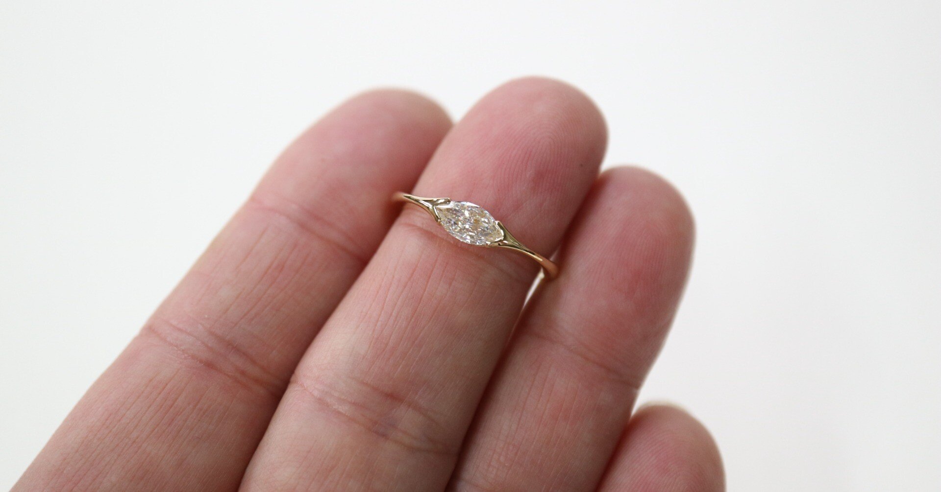 手作業で作ったマーキスダイヤ指輪の完成です！！｜YUDA