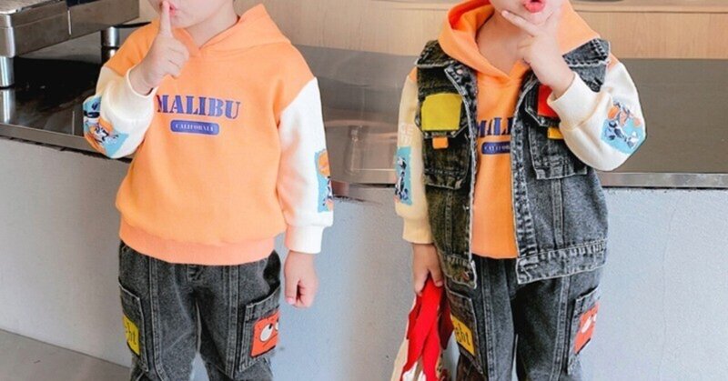 [子供服] ポップなカラーとデザインがかわいい男児用コーデ完成3点セットアップ 韓国子供服 84314036