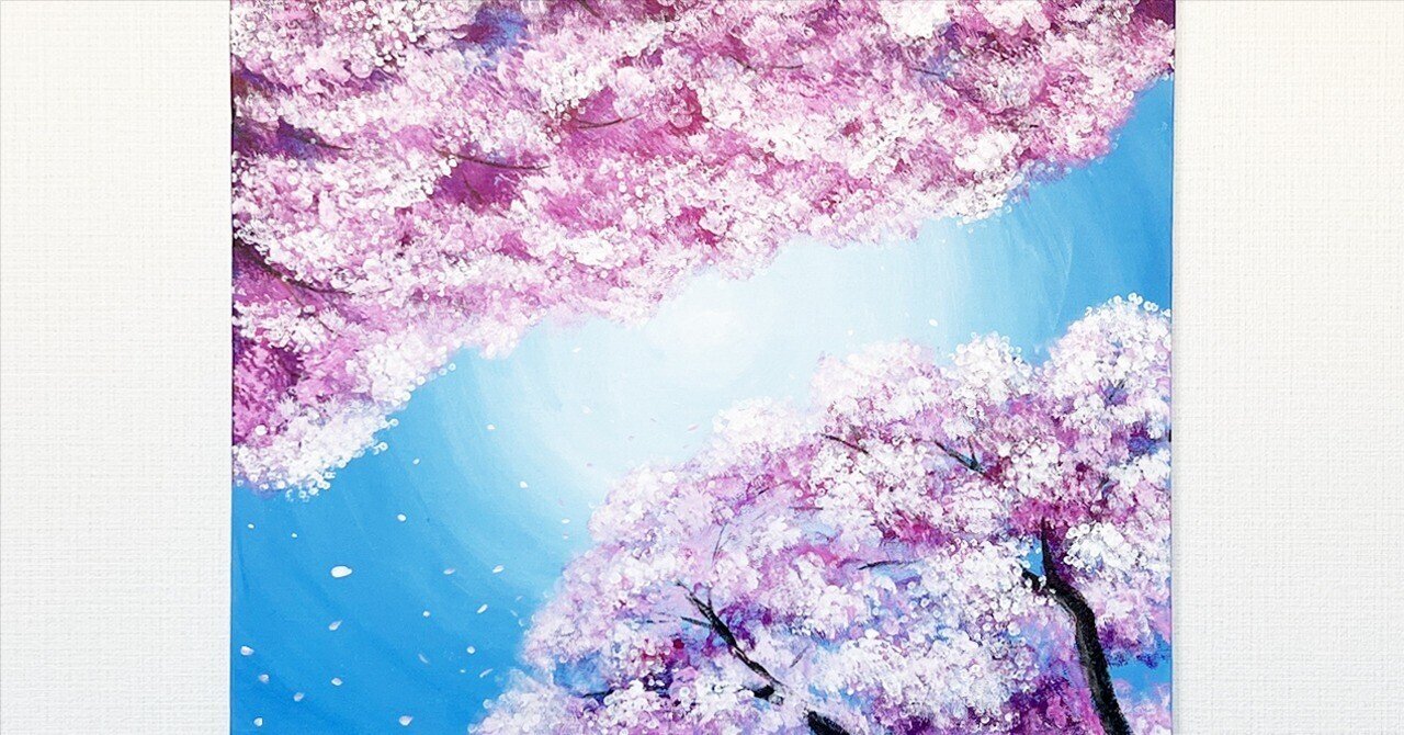 アクリル絵の具で「桜空」を描いてみた｜junya_art