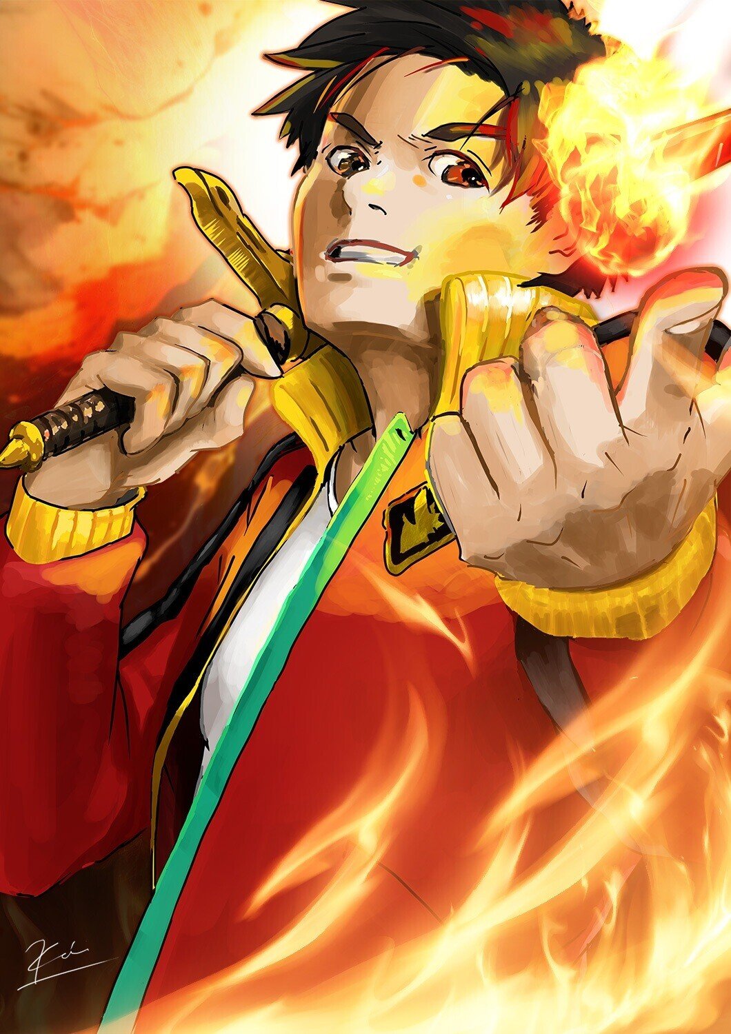 日曜から描いてた新作！ iPadでの作業もだいぶ慣れてきました。 前回の