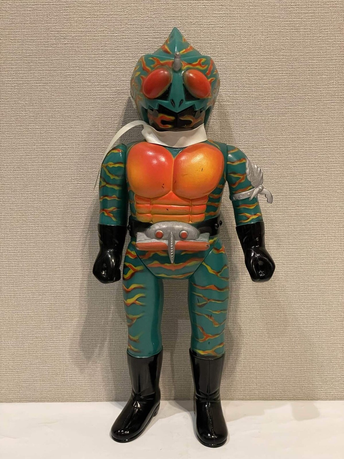 海外版 ライダーマン ソフビ人形 痛々しい 仮面ライダー激罕 高27cm ポピー 