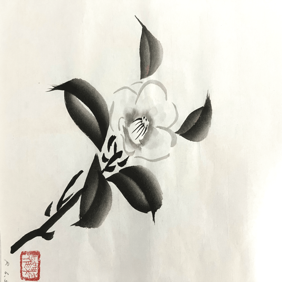 水墨画 椿⑧｜madokasora11