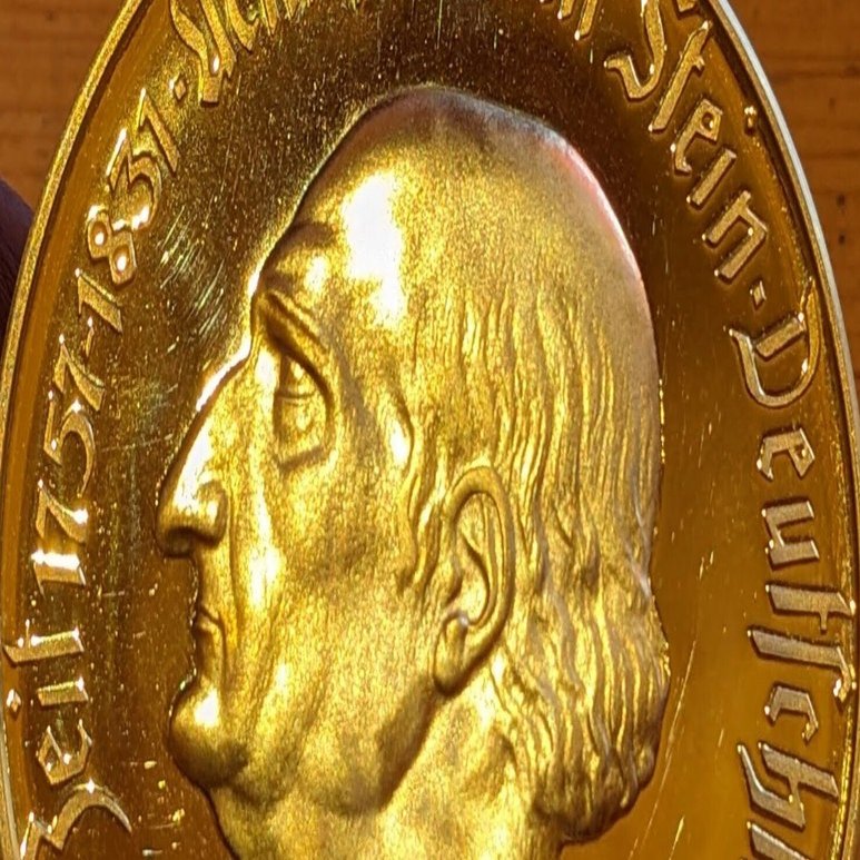 2001年(1923) 1兆マルク緊急貨 ギルト 銀貨 リストライク (Westfalen 1 Billion Mark 1923 Restrike  2001 Vergoldet Silver)｜オーライズドコイン