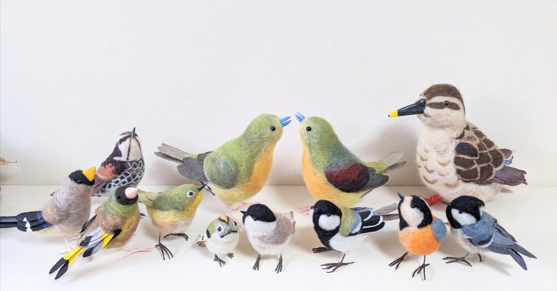 優れた品質 小鳥の親子 羊毛フェルト ハンドメイド 鳥 置物