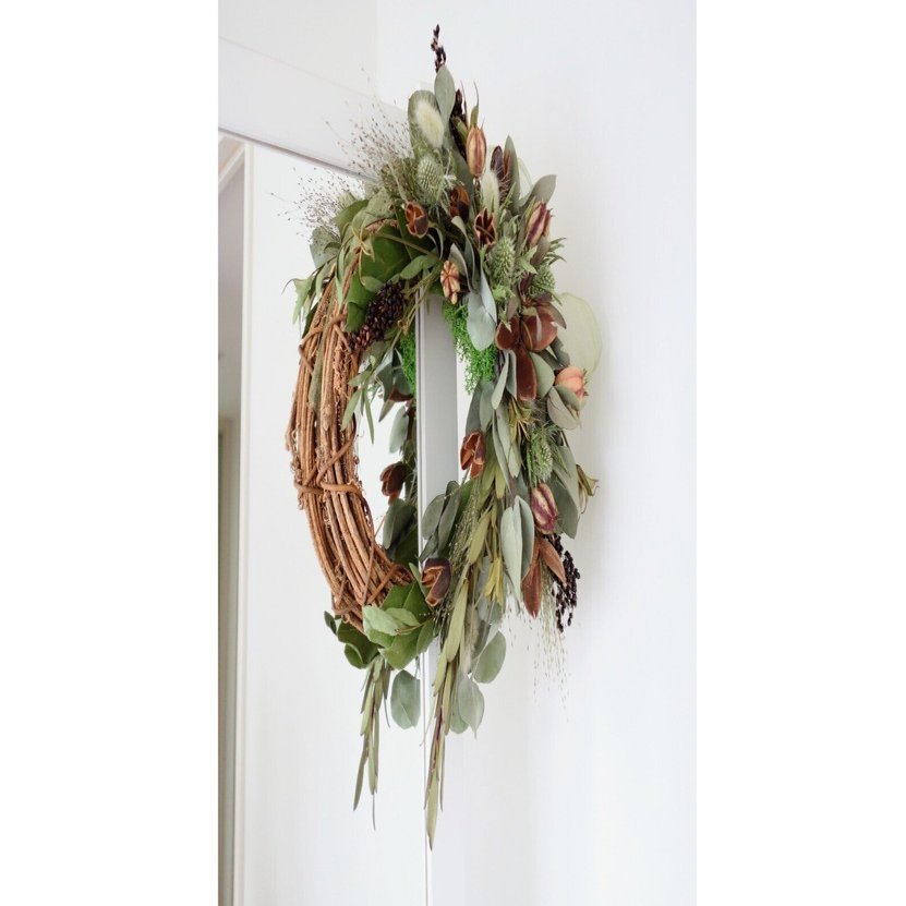 小さな魔女の棲む森 ～花草萌～】ドライフラワー リース