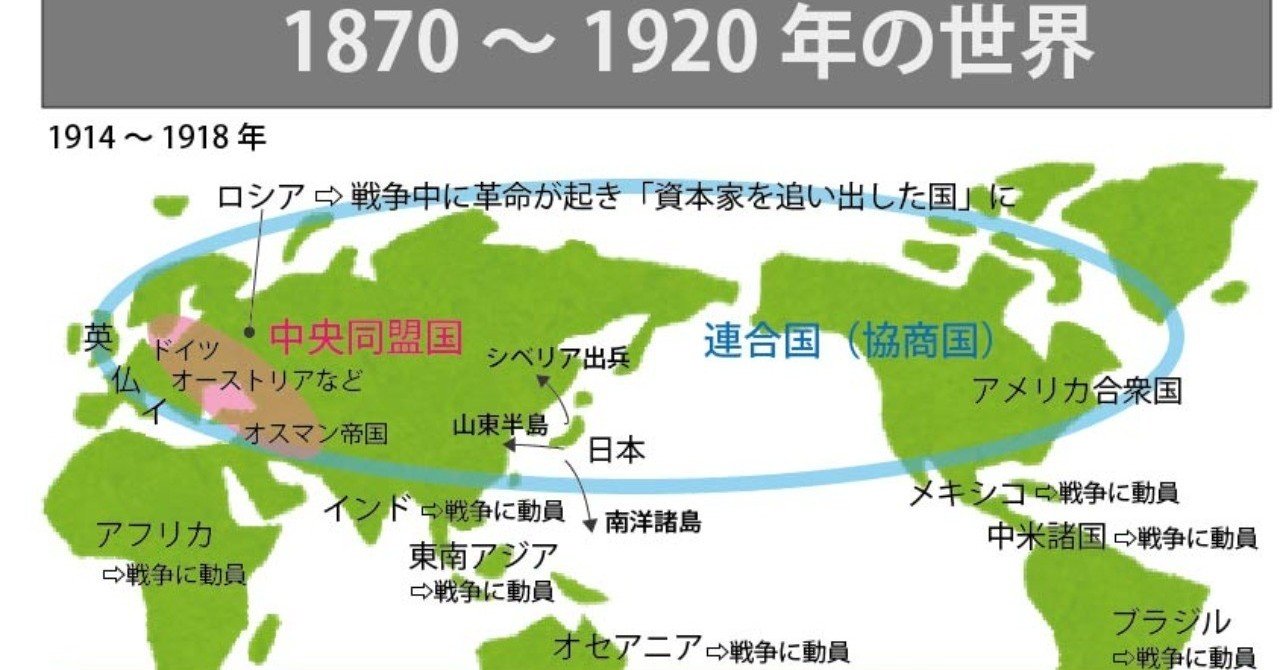 図解】これならわかる！ゼロからはじめる世界史のまとめ⑳ 1870年～1920年の世界｜みんなの世界史