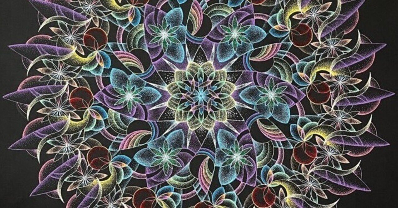 宙を奏でる点描曼荼羅画」描いています｜寺山瑞穂