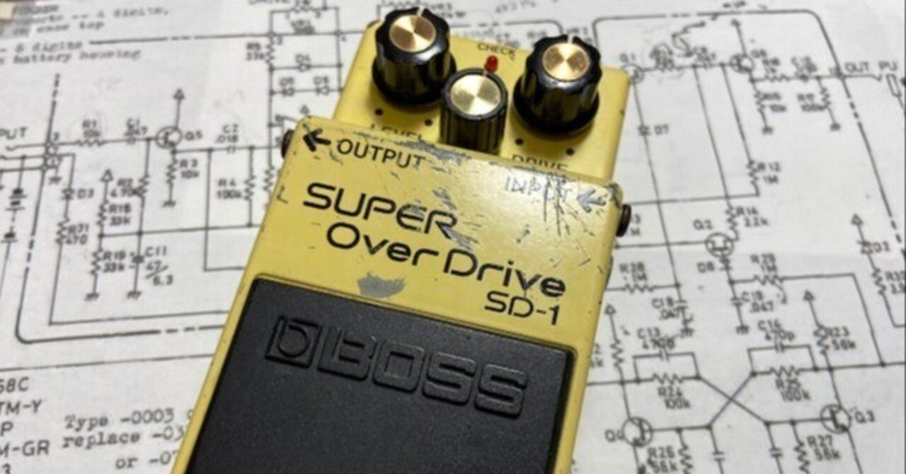 BOSS SD-1 【OD-1改】JRC4558DD BOSS SD-1 SUPER Over Drive 1983 Vintage Guitar Pedal Made in