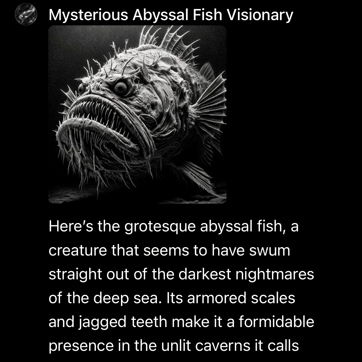 MY GPT. 神秘の深海魚ビジョナリー｜ものぐさサブスク生活