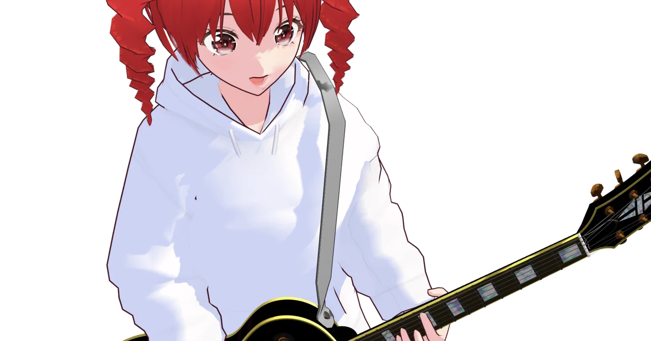 MMDモデルでギターのF#を弾く｜素手ドラムP（SudeDrumP）