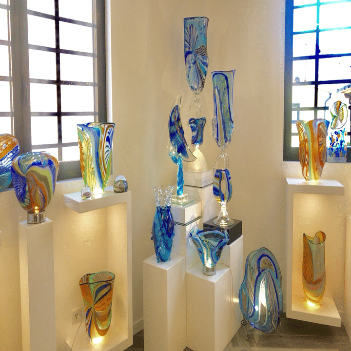 土田康彦 ヴェネツィアガラス 青の情熱 オブジェ アートガラス インテリア 土田康彦 ヴェネツィアガラス 青の情熱 オブジェ アートガラス