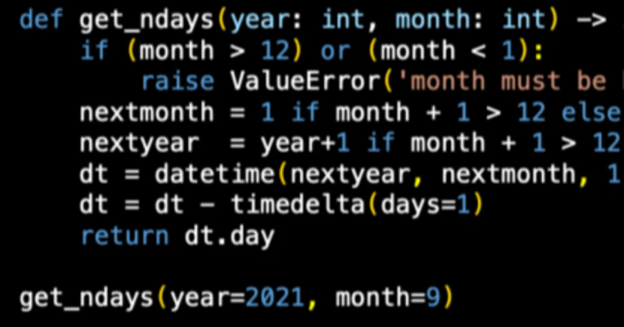 Pythonのdatetimeで月間の日数を計算する｜jniimi