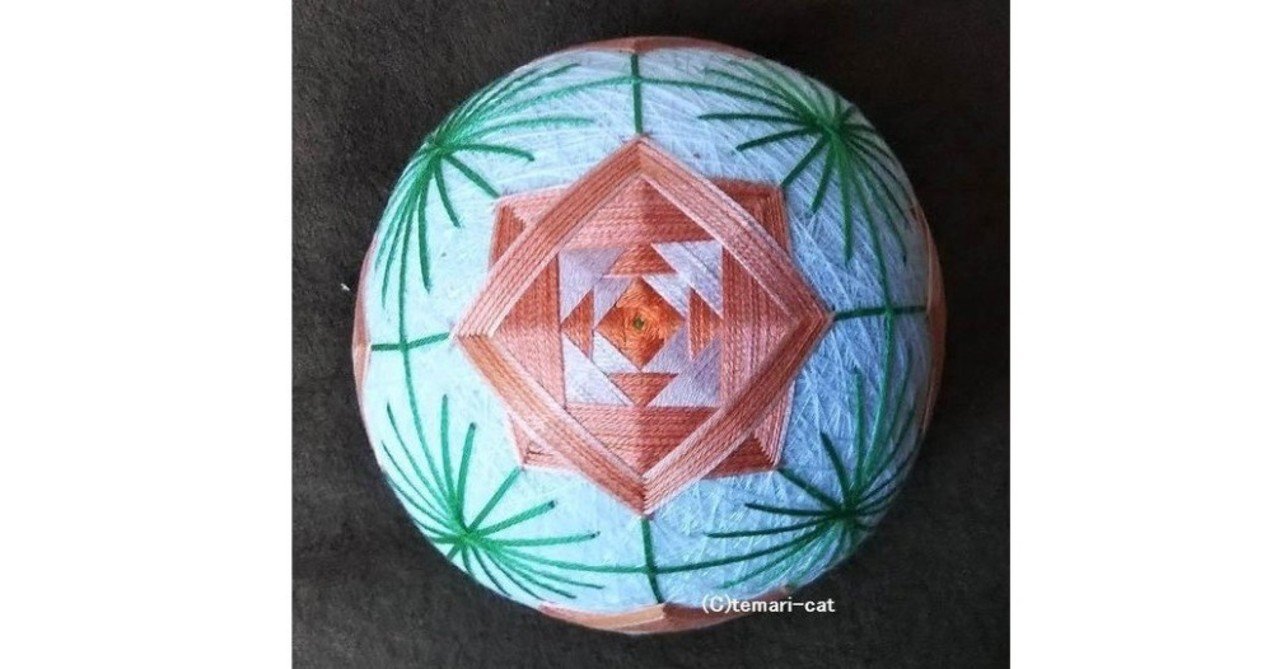 71 手まり「6つのバラ」の作り方｜てまり-ねこ