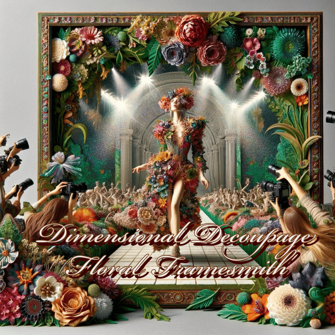 MY GPT. 立体デコパージュ in 花のフレーム｜ものぐさサブスク生活