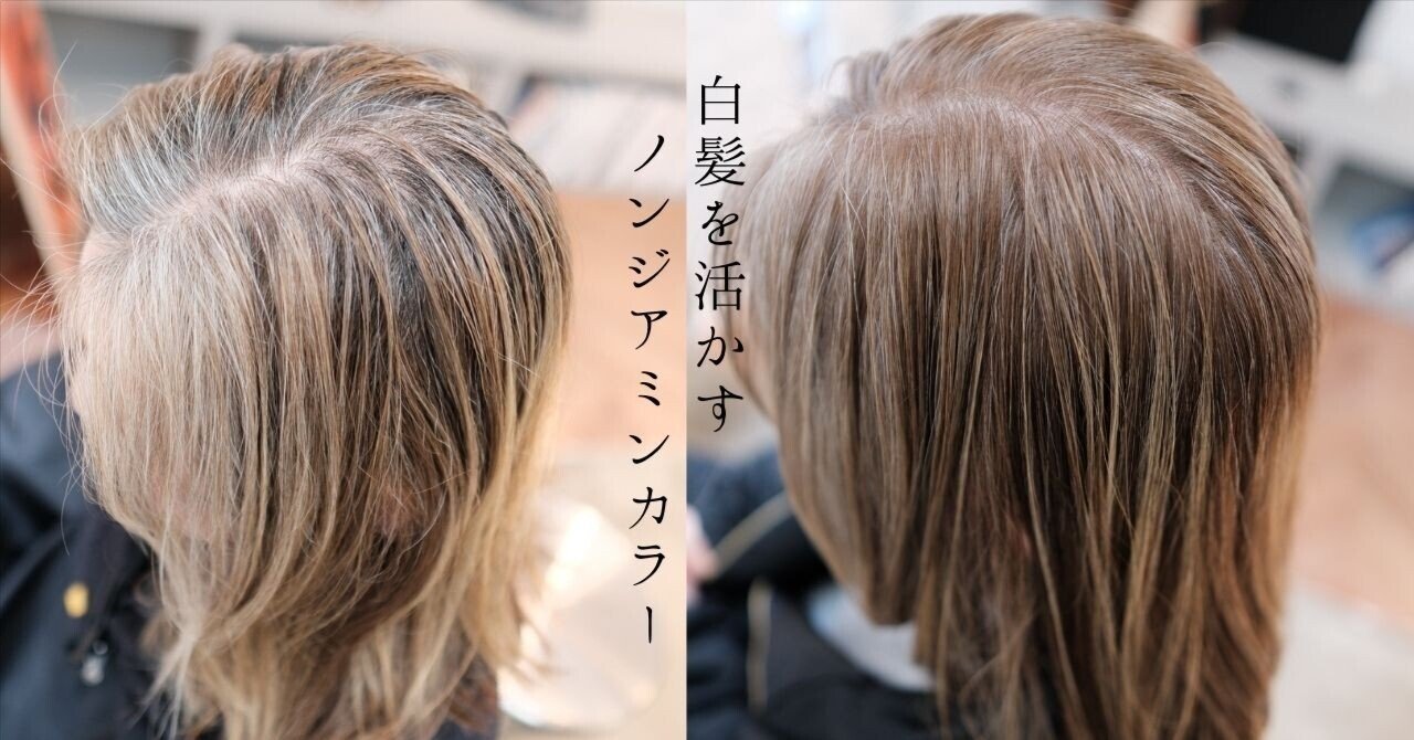 明るい白髪染め】白髪を目立たせない!白髪は隠さず活かすノン 明るい白髪染め】白髪を目立たせない!白髪は隠さず活かすノン