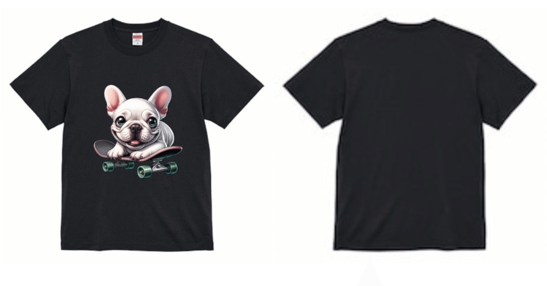 スケートボードを楽しむフレンチブルドッグのTシャツで、日常に