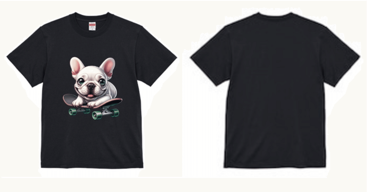 ヒスミニ　J君　フレンチブルドッグ　Tシャツ スケートボードを楽しむフレンチブルドッグのTシャツで、日常に
