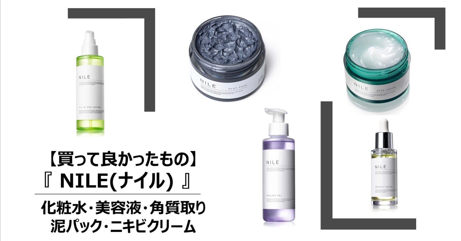 NILE 化粧水　オールインワンローション +ニキビ化粧水2本 試してみたNILE オールインワンスキンケアローションの効果・肌質別