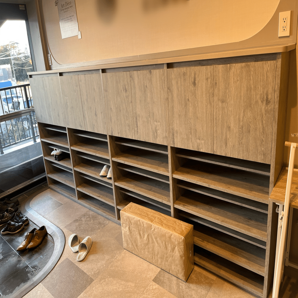 オーダーメイド　下駄箱 靴箱・下駄箱のオーダーメイド】玄関収納／ガラス扉・鏡付き