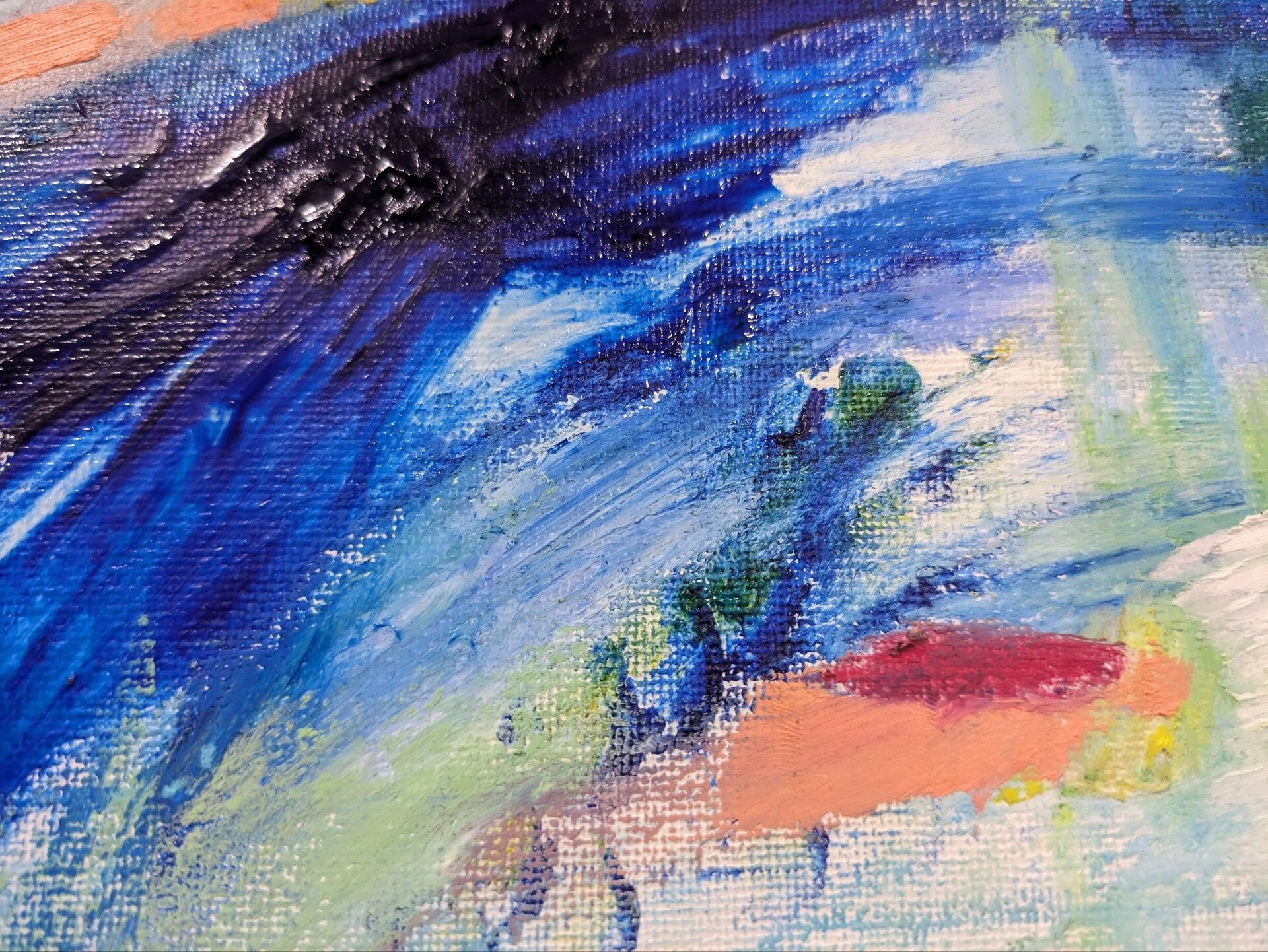 完全新作！ブルーの抽象絵画。6月展示向け｜あおいうに│画家