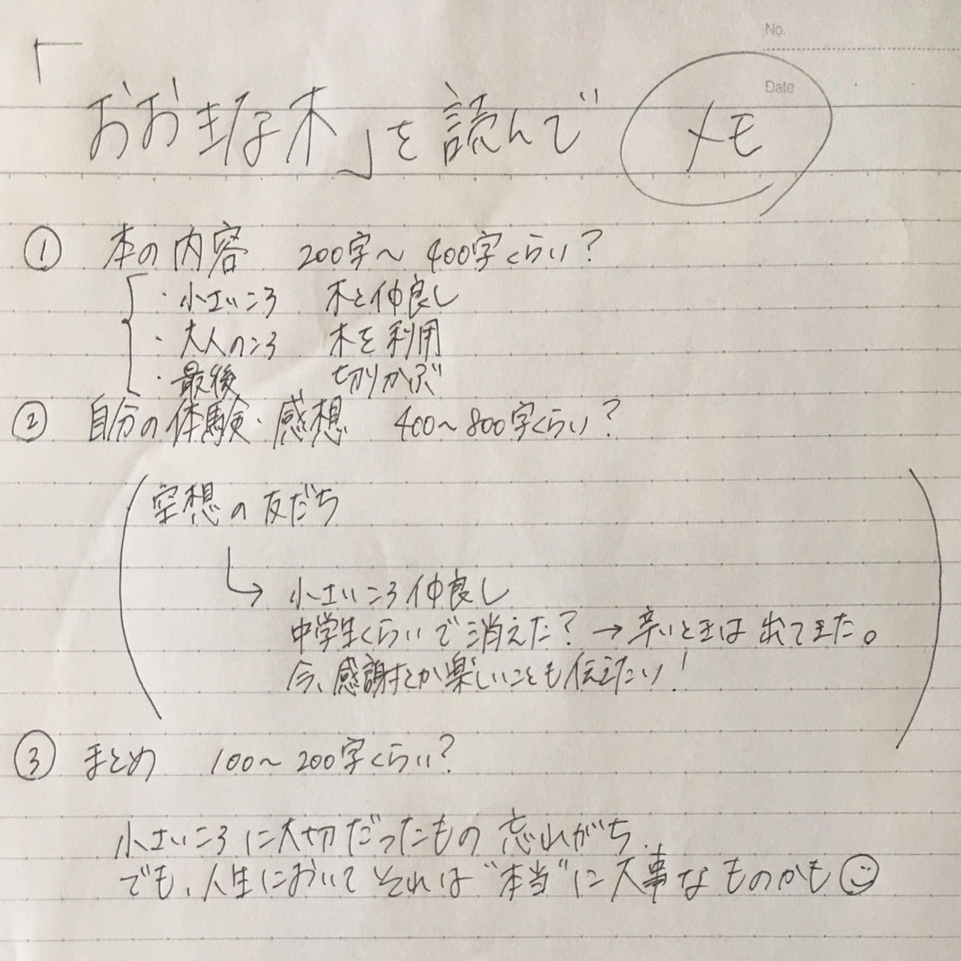 評価される読書感想文の書き方 森ゆきな 小論文専門の家庭教師 札幌 Note