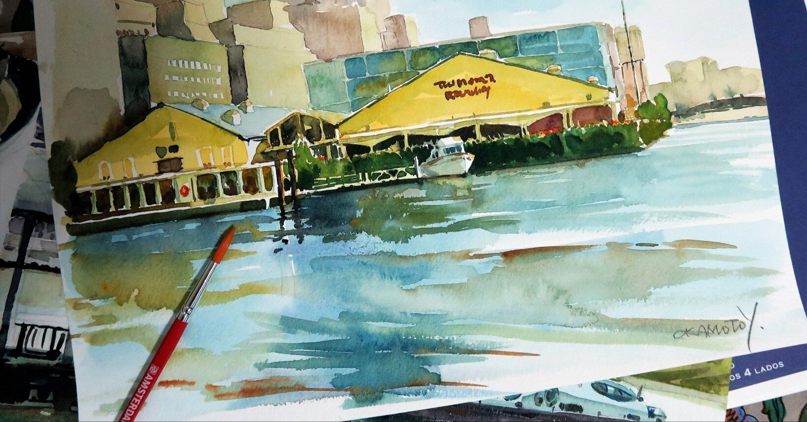 運河沿いぶらぶら -東京・天王洲アイル-／海辺の水彩画｜海の音 - umi