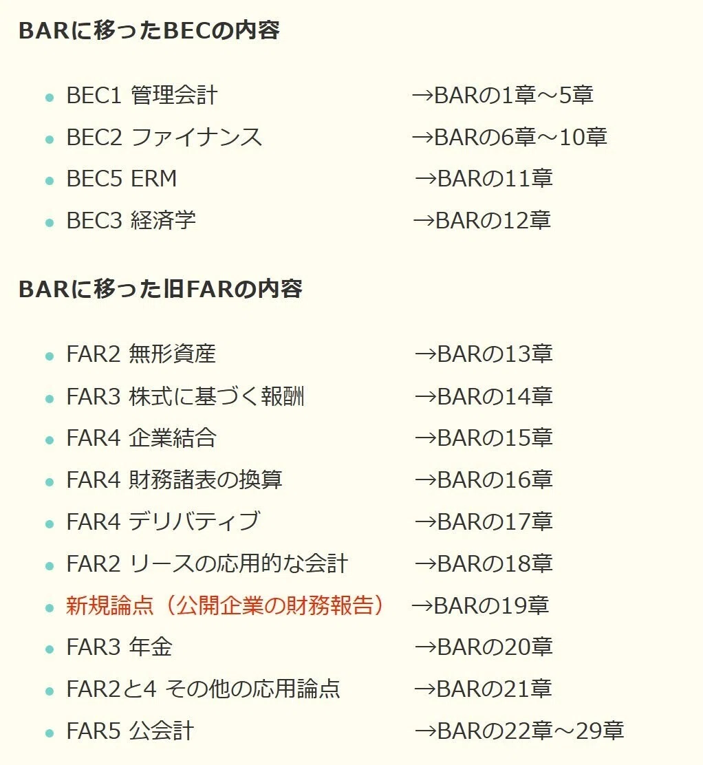 USCPAの選択科目でBARを選び、FARに続けて学習する場合。 BARは出題 
