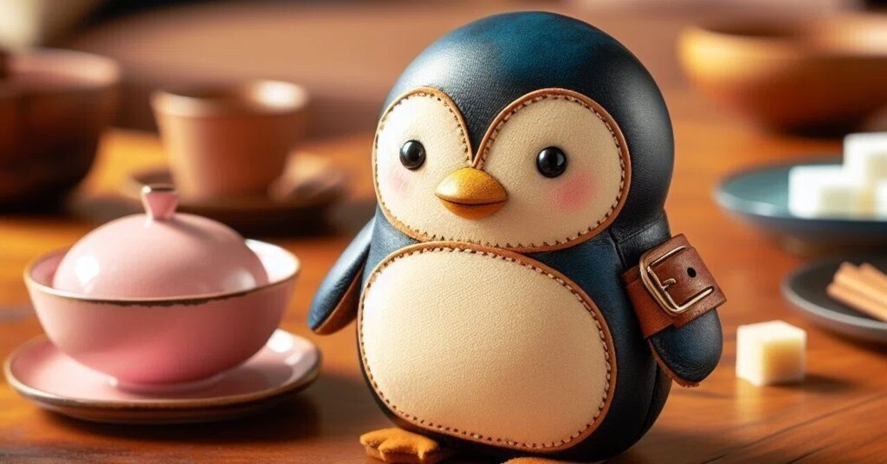 皮革工芸品 de ペンギン @Bing＋プロンプト｜茜町春彦
