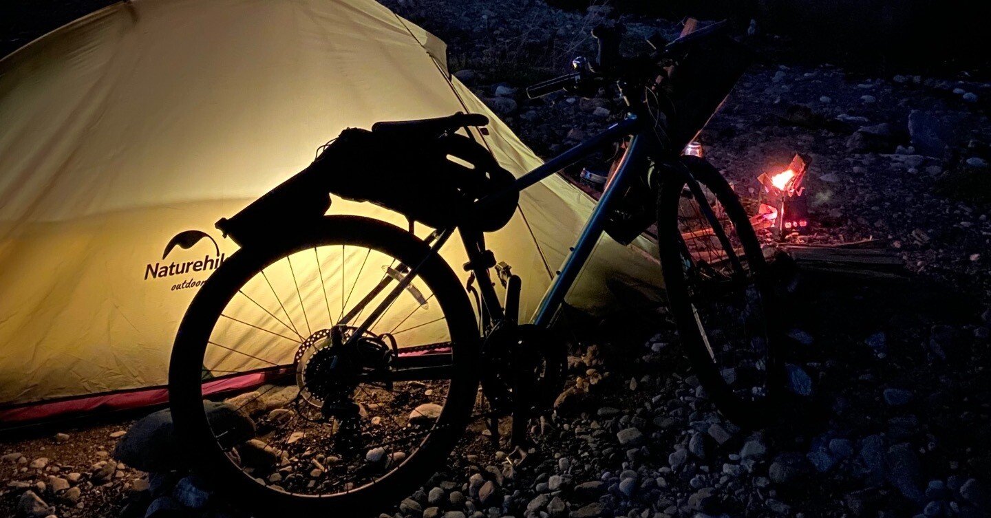 マウンテンバイク（ソロキャンプ改） クロスバイク初心者がソロキャンプに行ってみた話【装備編】｜髑髏フラワー