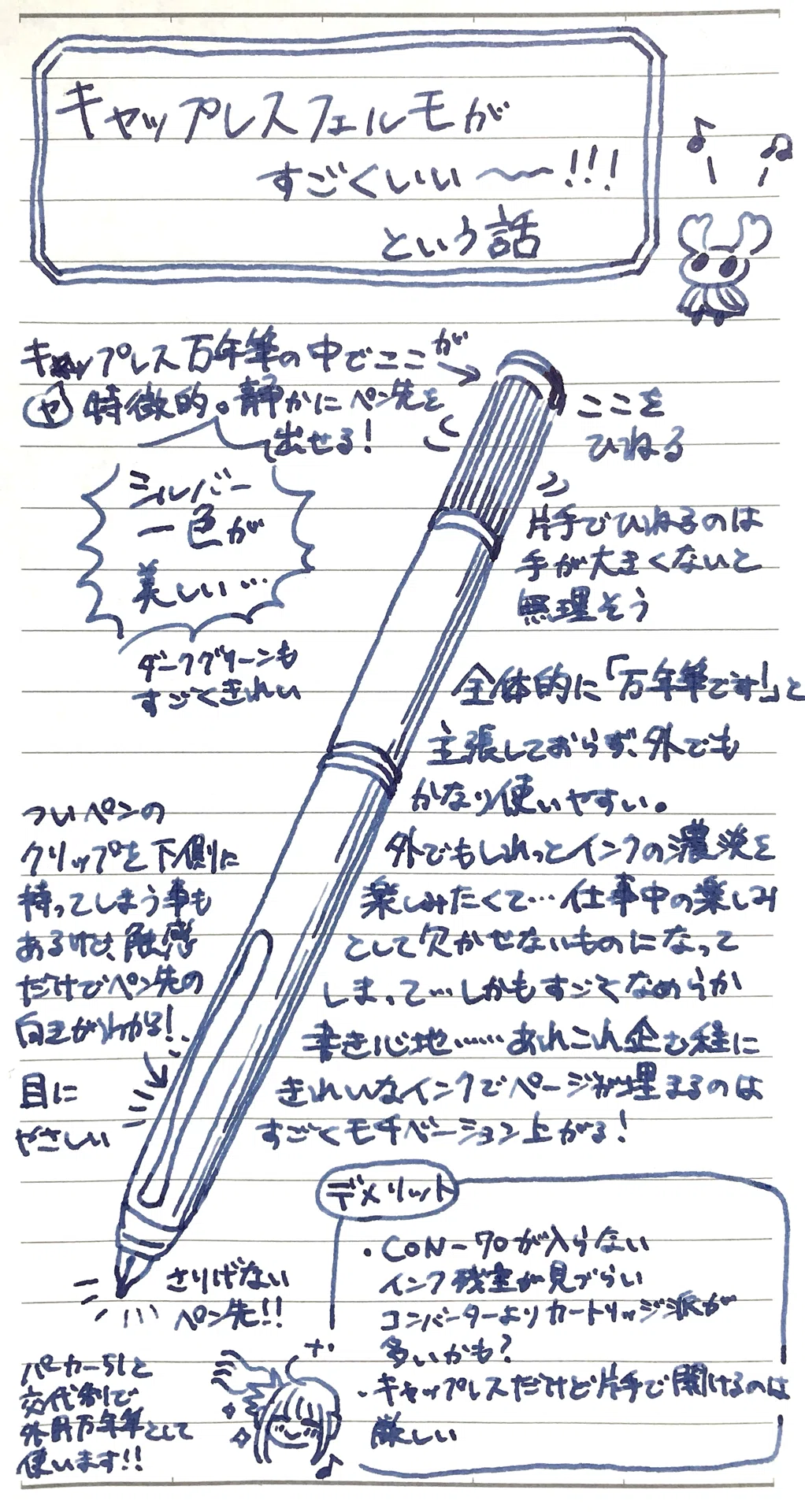 キャップレス万年筆の話をする｜しょ