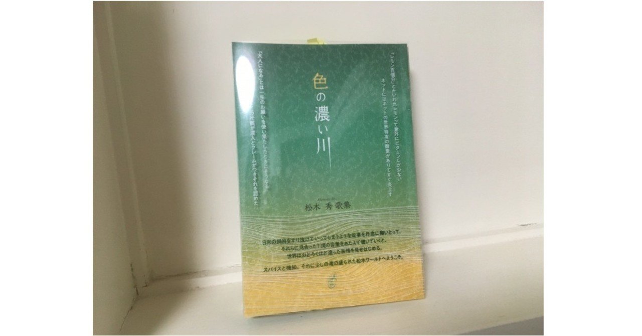 松木秀『色の濃い川』 「丁度」の歌集｜中本速