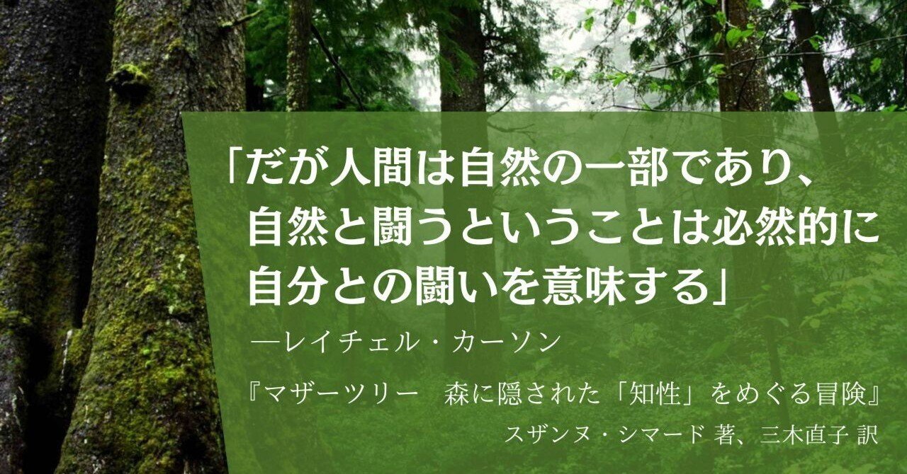 だが人間は自然の一部であり、自然と闘うということは必然的に自分との闘いを意味する」─レイチェル・カーソン｜hitomi