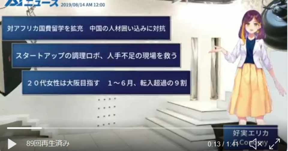 Aiニュースキャスターの好実エリカを紹介します 前編 次の日経を考えるチーム Note