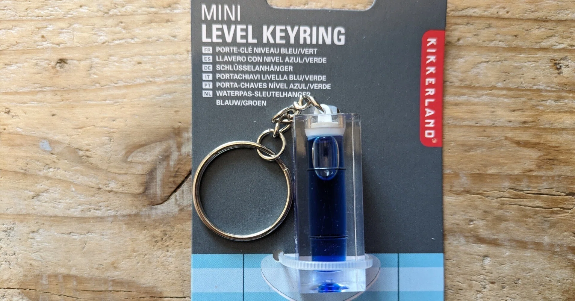 KIKKERLAND】 「Mini Lavel Keyring」 小さくて可愛い青色の水平器です