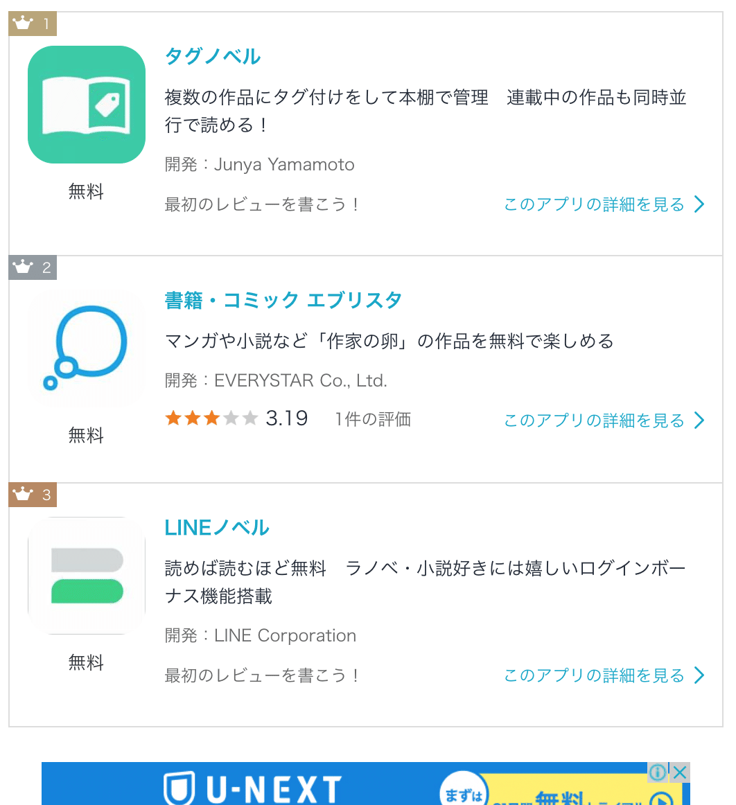 ライトノベルアプリランキングで1位を獲得しました 49hack Note ライトノベルアプリランキングで1位を獲得しました 49hack Note