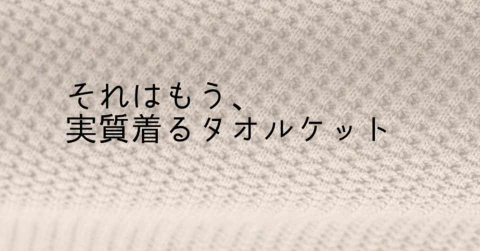 それはもう 実質着るタオルケット てつし Note
