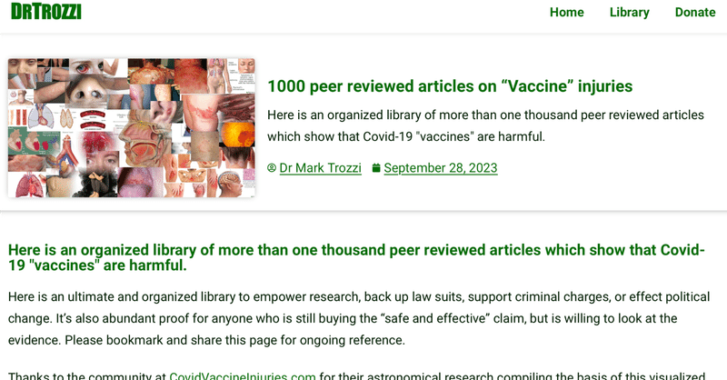 【和訳】「新型コロナワクチン」による傷害に関する1000の査読付き論文